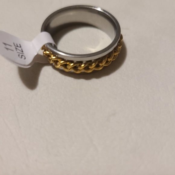 Stainless Steel Ring Gold Chain - Picture 3 of 5